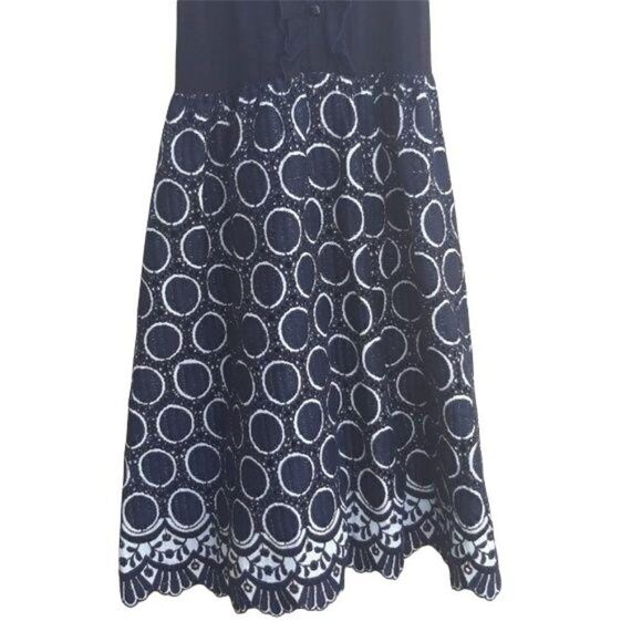 Vtg Artsy Western Ruffled Scalloped Eyelet Lace Tulle Full Skirt Tank Dress Sz 0 - Picture 4 of 8